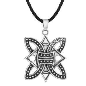 Scandinavian Celtic Woven Ancient Silver Slavic Pendant Necklace for Men