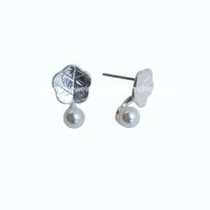 Fashion Jewelry Matt Silver Alloy Plated Stud Earrings for Women