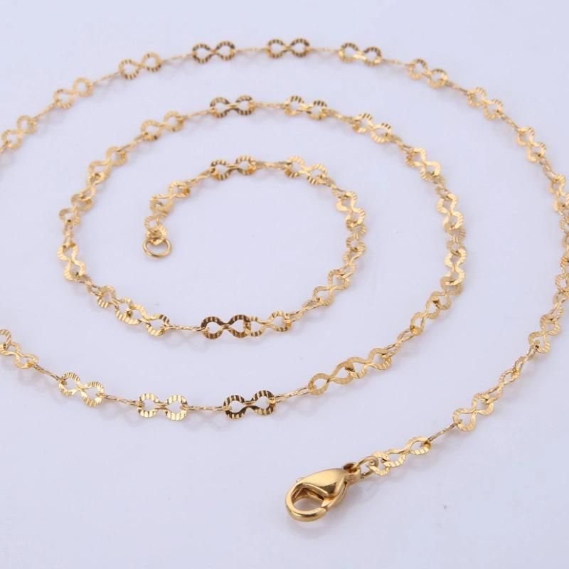 Necklace Embossed Eight Figure Chain Bracelet for Fashion Jewelry