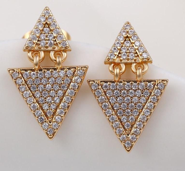 Popular Fashion Wholesale Shiny Crystal Triangle Earring Unique Design Jewelry