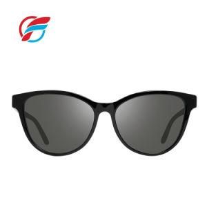 Sunglass Manufacturer Injection Plastic Fashion Cat Eye Glasses with Mirror Lenses