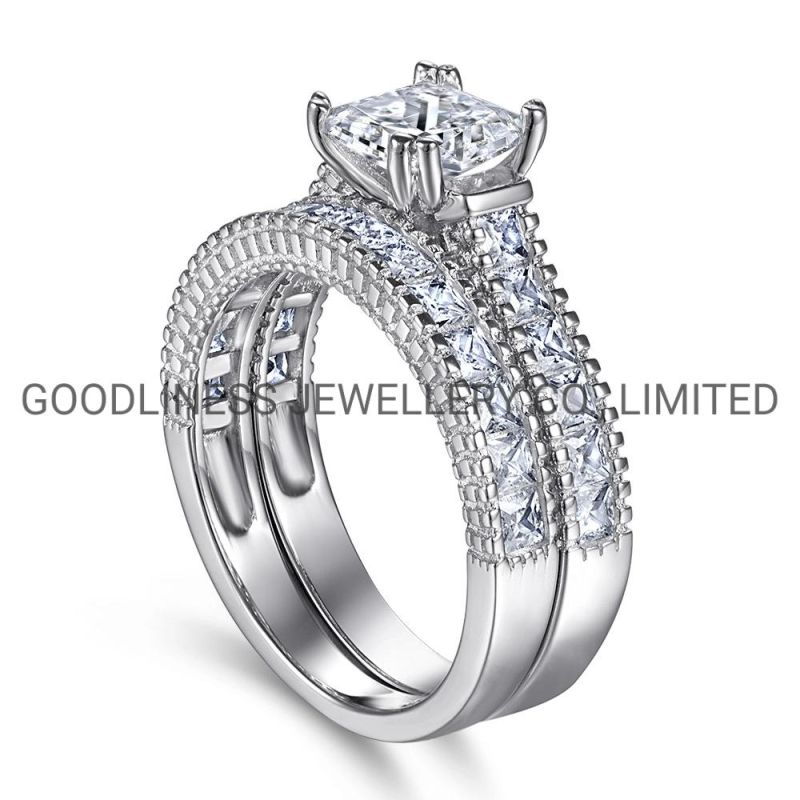 Stackable Silver Gold Filled CZ Diamond Proposal Anniversary Women Rings