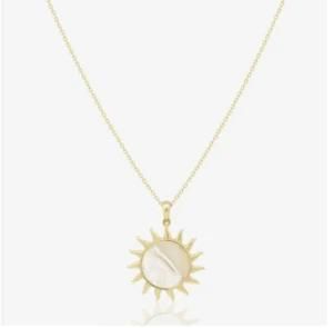 Factory Wholesale Price Custom Dubai 18K Solid Gold Plated Fashion Trendy The Sun Pendant Necklace