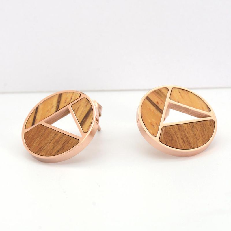 Minimalist Stainless Steel Womens Jewelry 2021 Wood Pendant Wholesales Price Earring Bracelet Women Necklaces Jewelry Sets