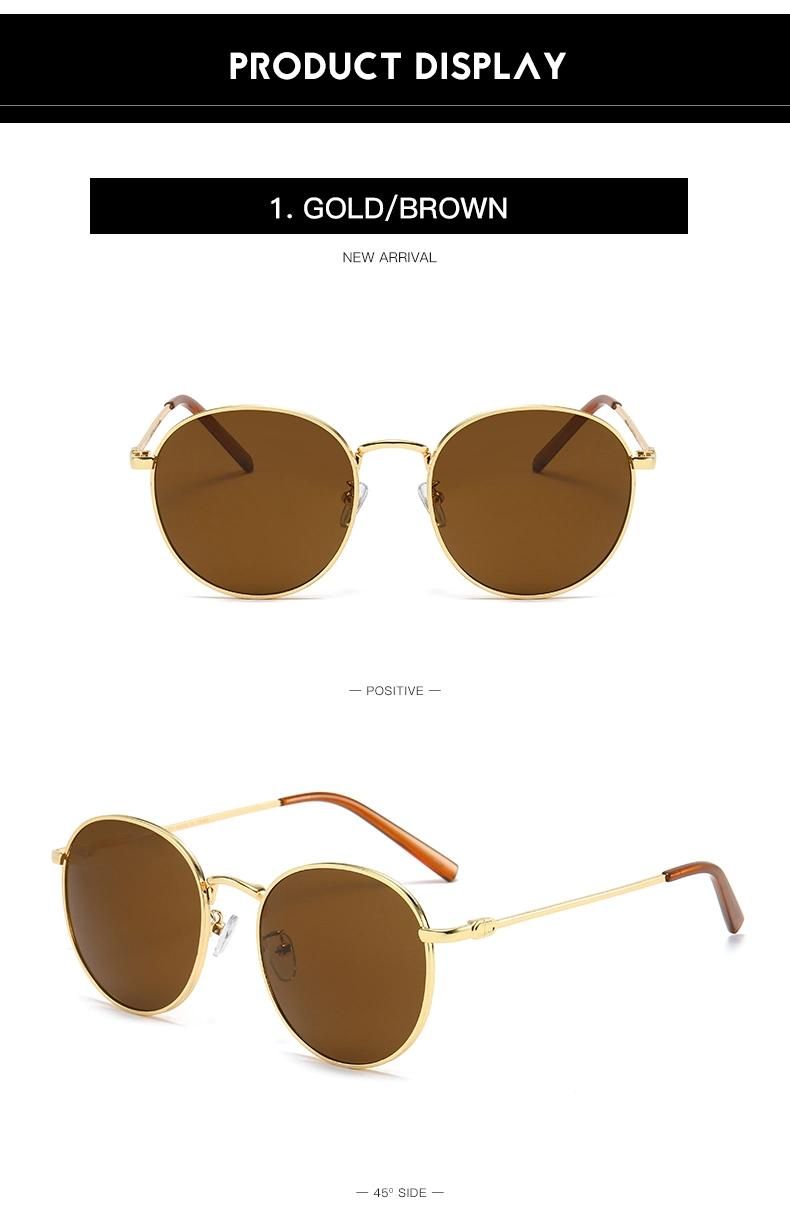 Fashion Metal Round Sunglass Retro Women Sunglasses