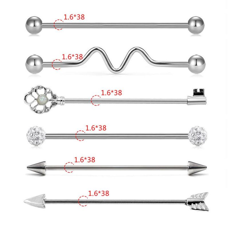 316L Surgical Steel Industrial Barbel Set Sib501