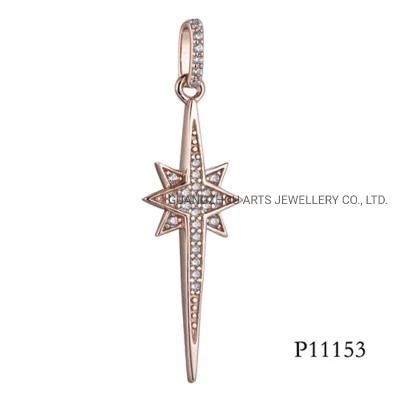 Rose Gold Star of David Sterling Silver Pendant