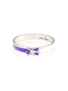 Streak-Bowknot Bangle-Platinum Plating Metal Bangle with Enamel