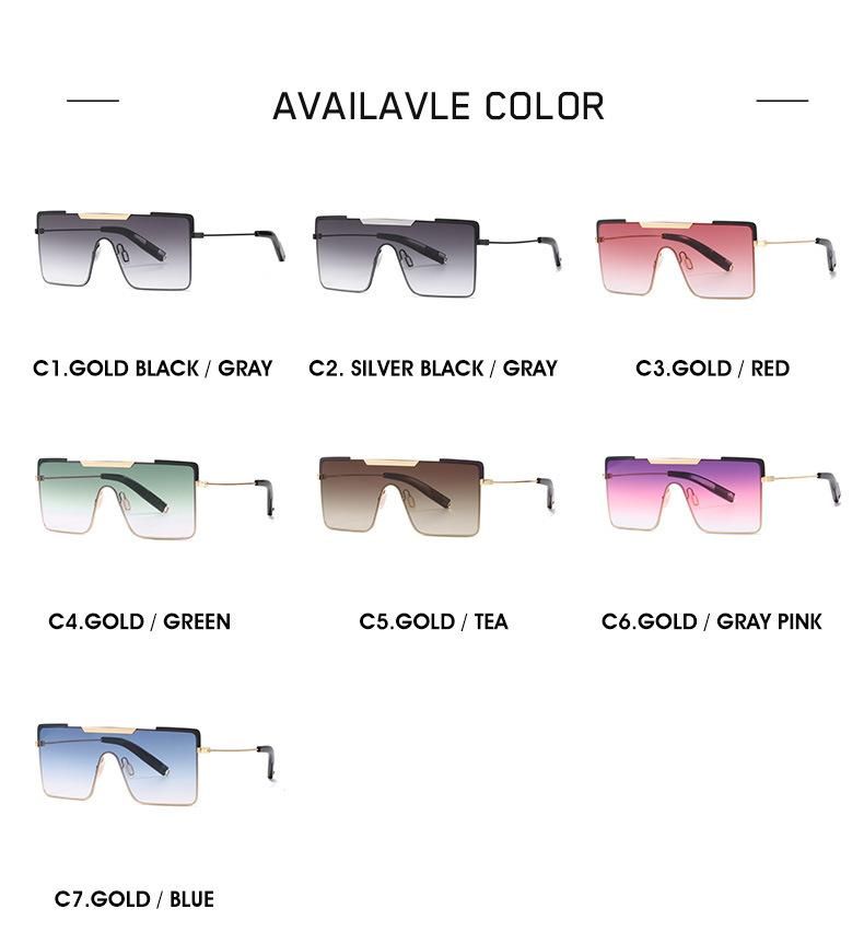 2020 Desinger Square Metal Sunglasses