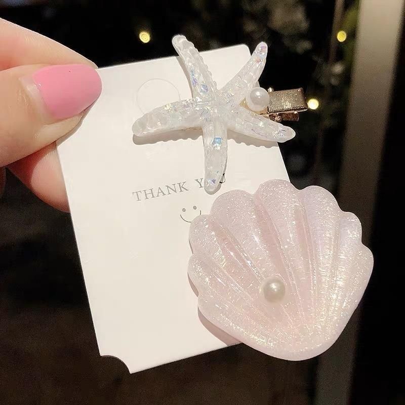 Cute Bb Clip Shell Conch Starfish Pearl Hair Pin for Children&Adult