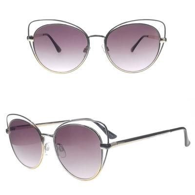 Cat Eye Double Frame Stasinless Steel Metal Fashion Sunglasses