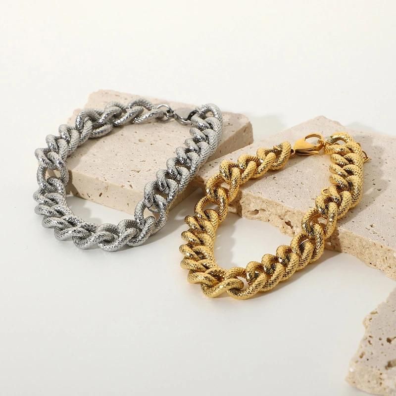 Stainless Steel Rope Link Bracelet for Mens Womens