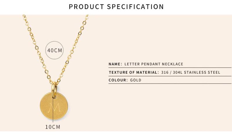 Simple Minority Female Letter Pendant Geometric Beauty Necklace