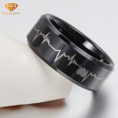 Tungsten Gold Ring ECG Couple Ring Ins Niche Ring Men Domineering Wedding Ring for Men Tst8132