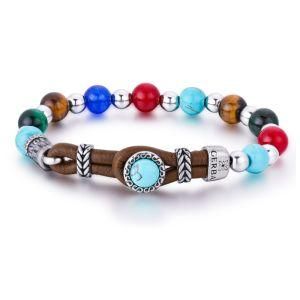 Verena Fashion Men Laba Natural Stone Tiger Eye Bead Bracelet