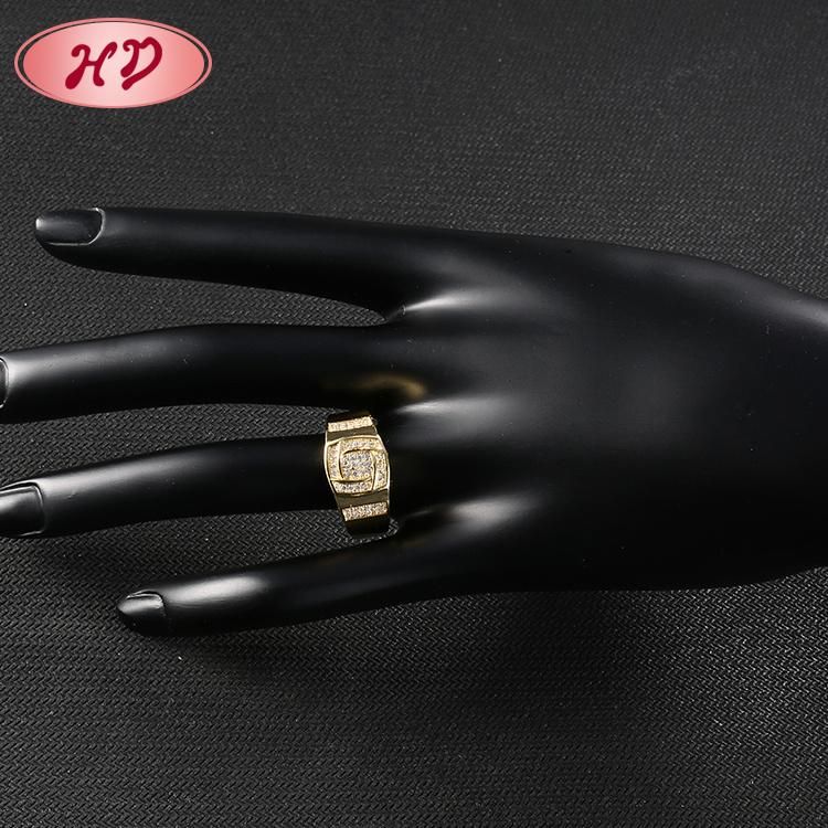 14K 18K Gold Plated Fashion Wedding Engagement Jewelry Stainless Steel Silver Finger Man Rings Design