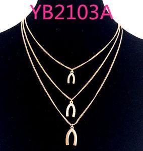 3 Rows Pendant Necklace