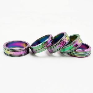 2018 New Colorful Men fashion Jewelry Stainless Steel Ring