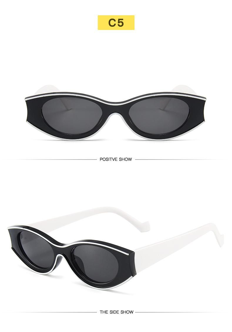 Modern Contrasting Sunglasses Female Personality Concave Frame Oval Sunglasses