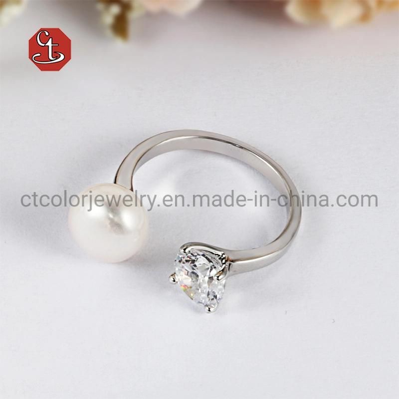 Fresh water Pearls 925 Sterling Silver Finger Rings Jewelry