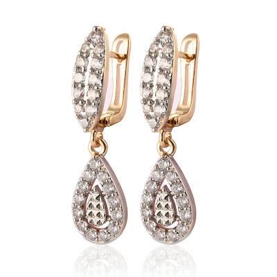 Costume Fashion Jewelry Women 14K 18K Gold Plated Imitation CZ Pearl Hoop Huggie Earring