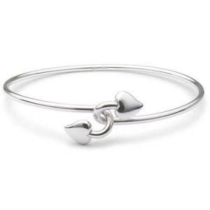 Sterling Silver Celtic Heart Bangle Bracelet