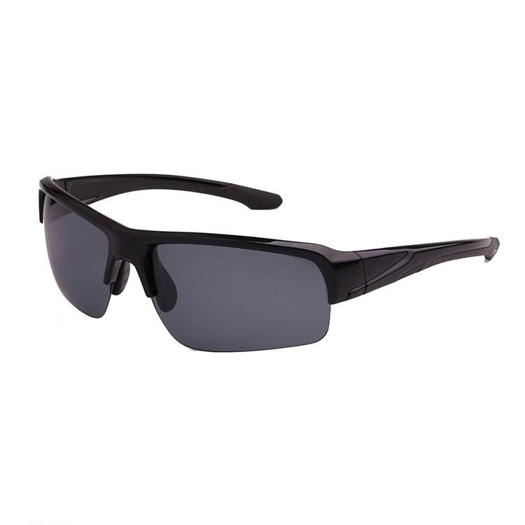 Latest Fashion Black Half-Frame Sport Sunglasses for Men