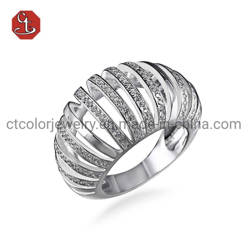 CT COLOR Fashion Design Hollow Leaf 925 Silver Jewelry Accessories Jewelry Band Rings