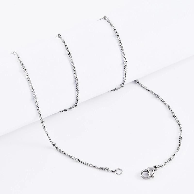 Dainty Gold Plated Curb Chain Jewelry with Roll Ball Satellite Necklace for Women Ladies