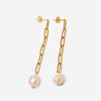 Manufacturer Customized Fashion Earrings High Quality Matte Pearl Pendant Earrings Matte Gold Earrings