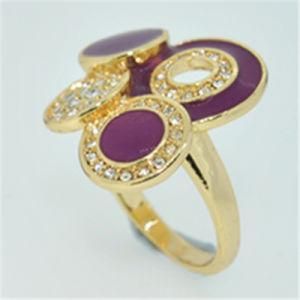 Ring Flower Rings Jewelry Women Ring with Purple Austrian Crystal Swa Element High Quality Gold Rings (R140033)