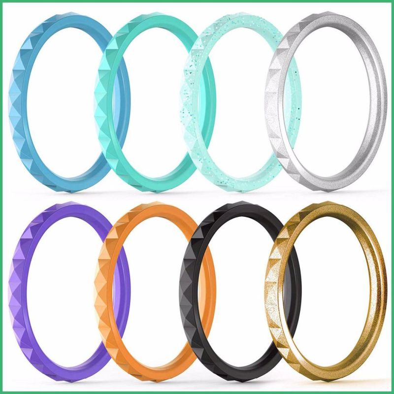 Customized High Quality Silicone Finger Ring for Customized Wedding Gifts