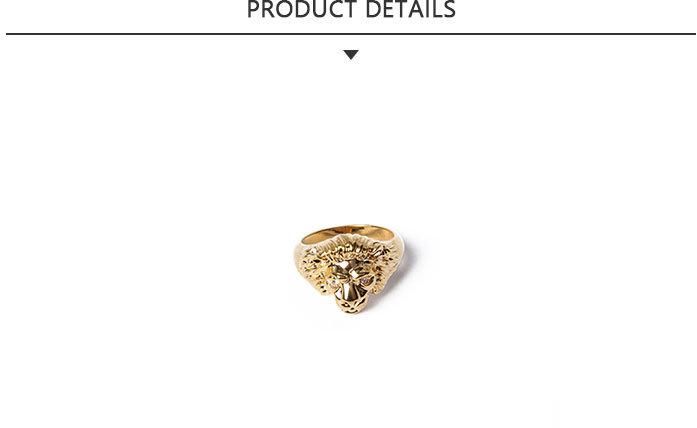 Characteristic Fashion Jewelry Lion Shape Gold Ring