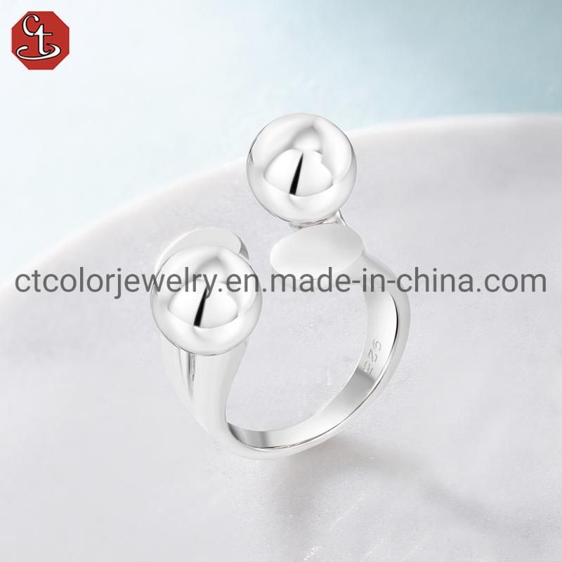 Fashion Jewelry Simple 925 Sterling Silver Jewelry Smooth Finger Adjustable Ring