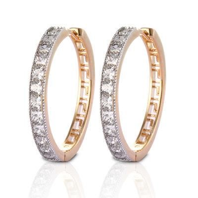 Costume Fashion Jewelry Women 14K 18K Gold Plated Imitation Huggie Hoop Earring with CZ Pearl