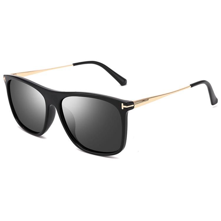 2021 Fashion Oversized Square Shape Tr Sunglasses with Metal Temple