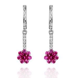 Popular Stylish Fashion Jewelry Accessory Dangle Pink Flower Earring