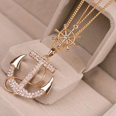 Fashion Anchor Cargo Navy Necklace Double Sweater Chain Necklace