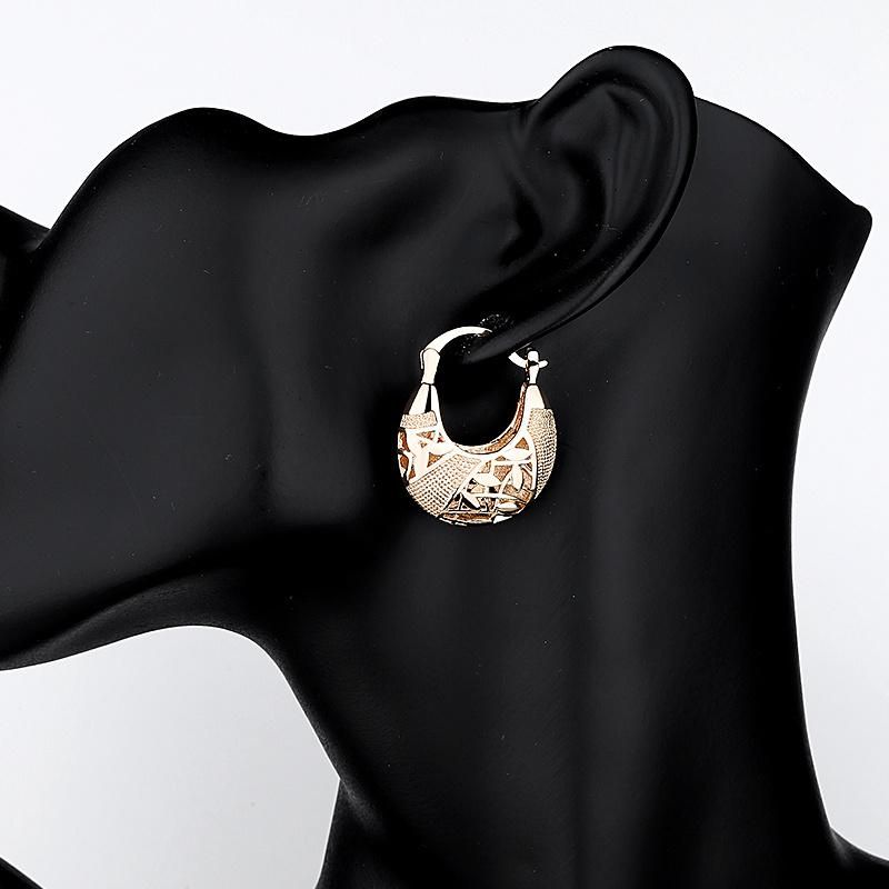 New Arrival Costume Jewelry Gold Plated Round Earring for Girls