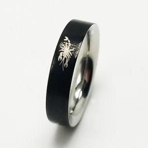 Simple Custom Logo Black Electroplating Man Finger Ring