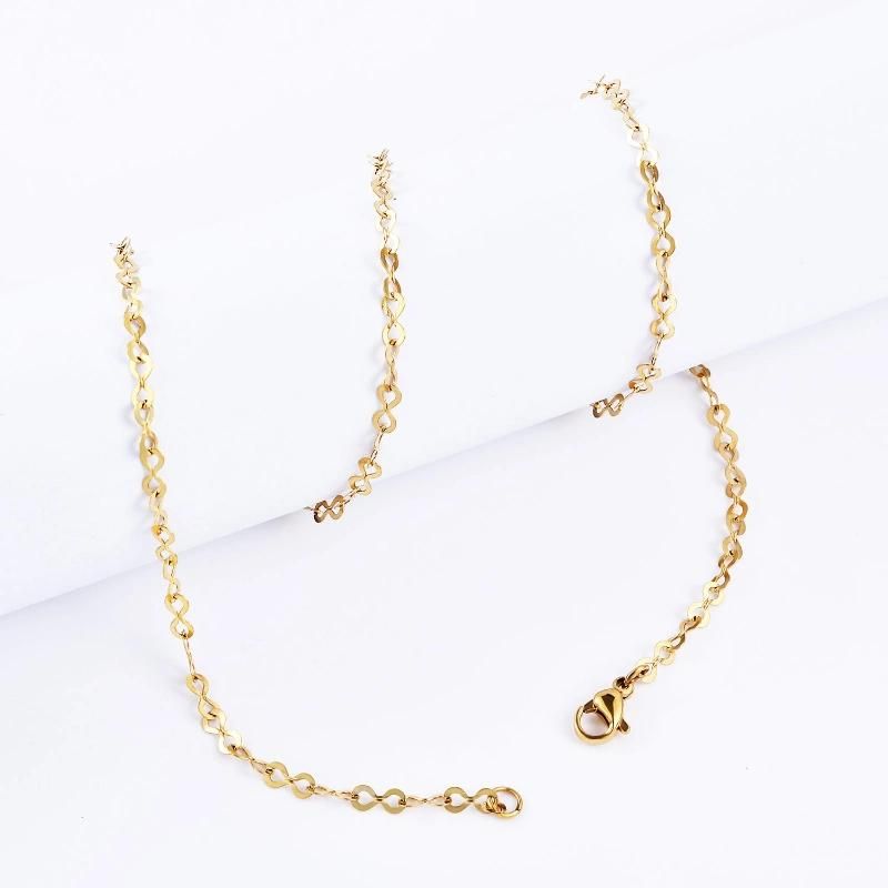 Wholesale Fashion Necklace Jewelry Stainless Steel Eight Figure Chain Anklet Bracelet