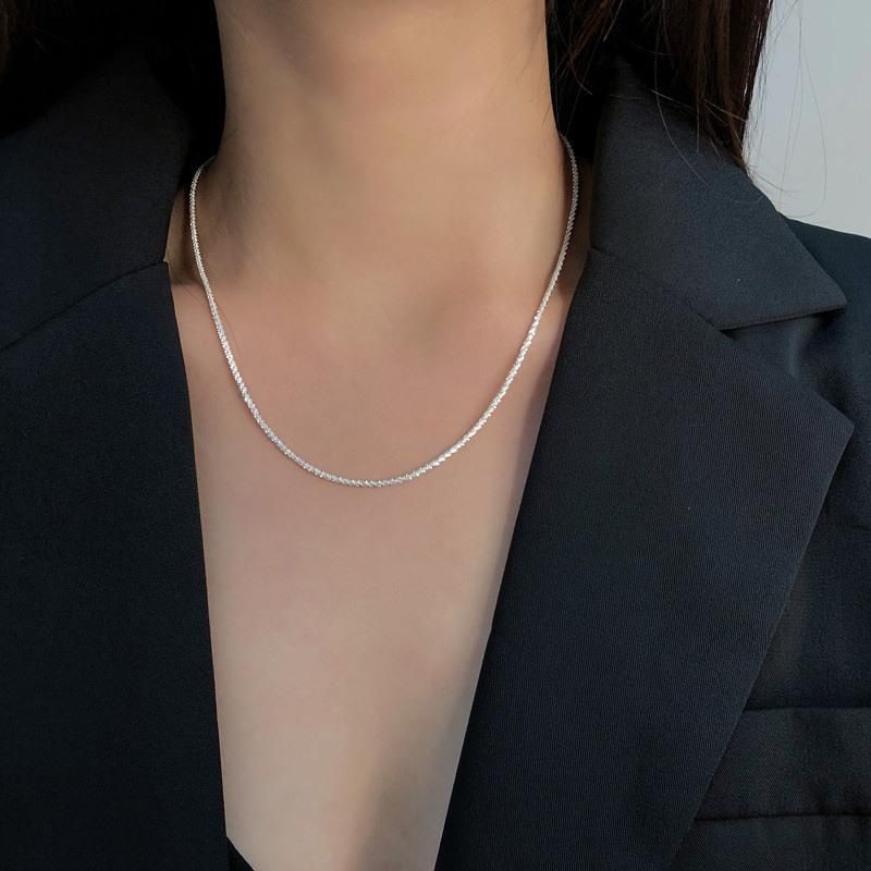 Fashion Fine Jewelry Silver Colour Sparkling Clavicle Chain Choker Necklace