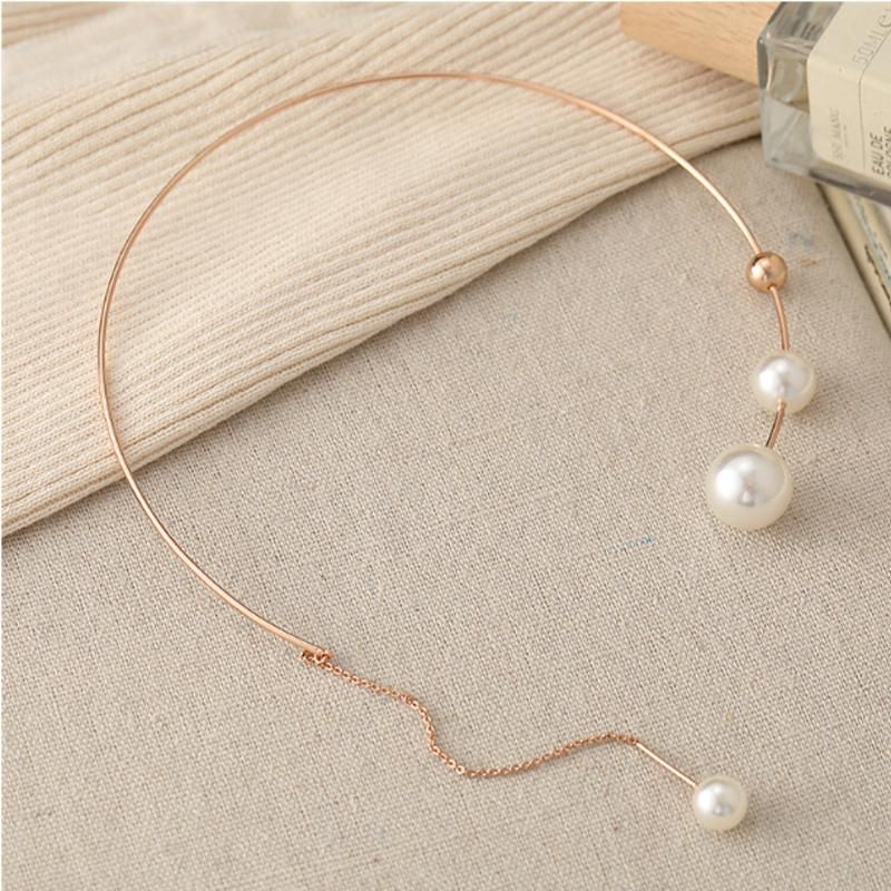 Fashion Jewellery Elegant Big White Pearl Choker Wedding Women Necklace Accessories