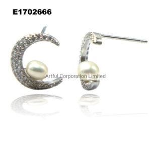 Silver Jewelry /and Brass Jewelry/Factory Earring/ with Pearl/ for Women