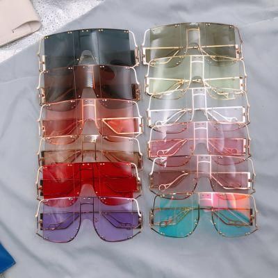 2020 Fashion Women Sun Glasses Oversized Square Rimless Sunglasses