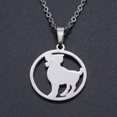 Manufacturer Custom Stainless Steel Fashion Jewelry High Quality 12 Astrological Signs Necklace Chain jewellery Zodiac Necklace Jewelry