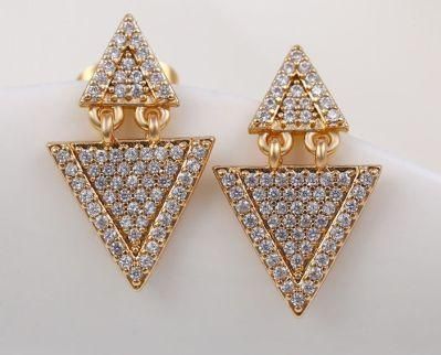 Popular Fashion Wholesale Shiny Crystal Triangle Earring Unique Design Jewelry