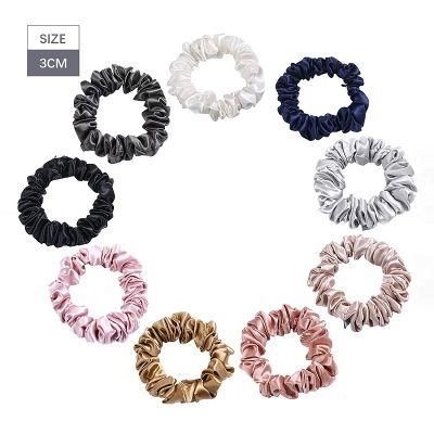 Small Pure Silk Hair Scrunchies Hair Ties for Ponytail Holder