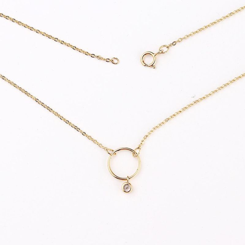 Fashion 14K Electroplated Genuine Gold Color Necklace Stainless Steel Necklace