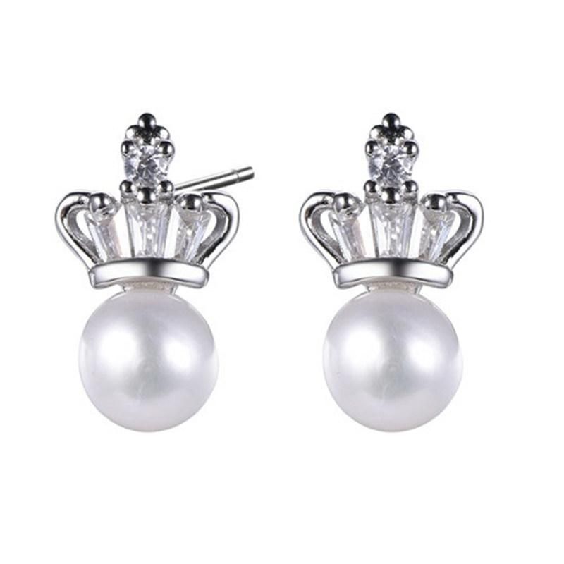 925 Silver Luxury Wedding Lantern Earring with White Shell Pearl